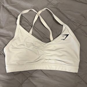 COPY - White gym shark sports bra